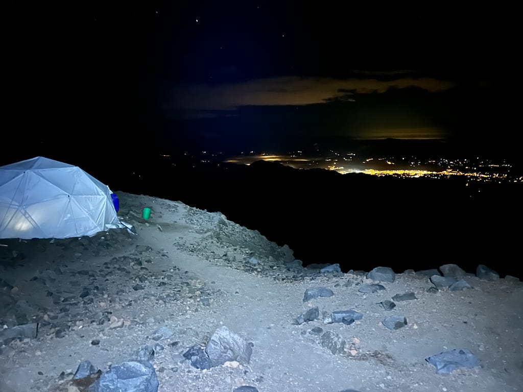Camp over the valley